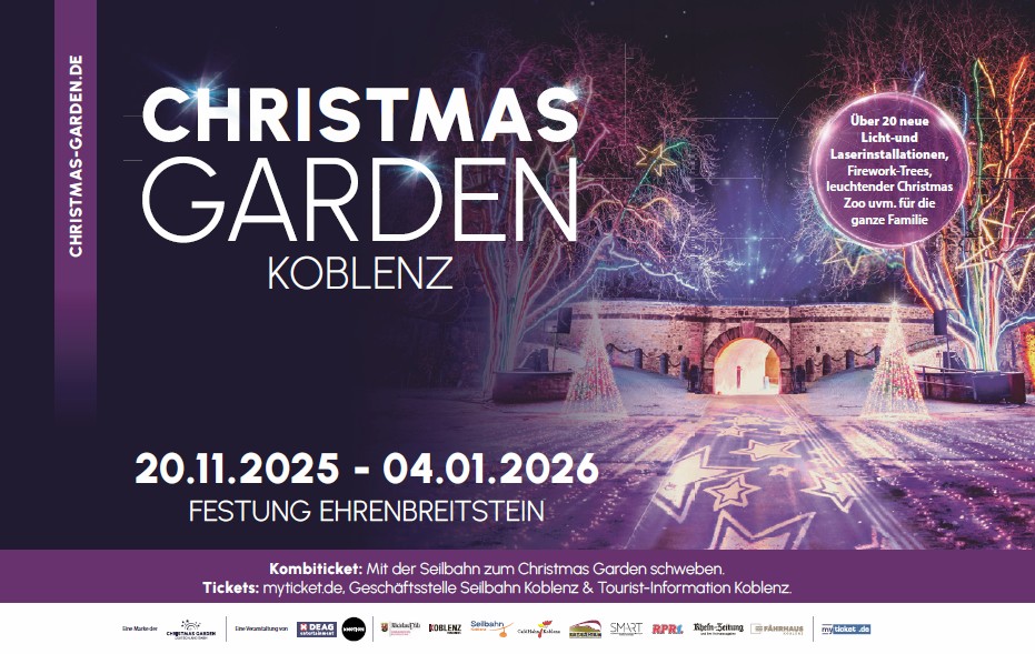Christmas Garden Koblenz, 20.11.2025-4.1.2026, Festung Ehrenbreitstein, Koblenz