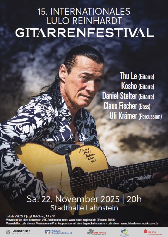 15. Internationales Lulo Reinhardt Gitarrenfestival, 22.11.2025, Stadthalle Lahnstein